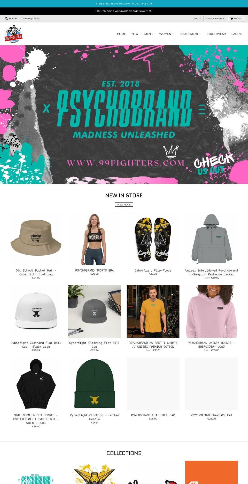 99fighters.com — Shopify storefront screenshot