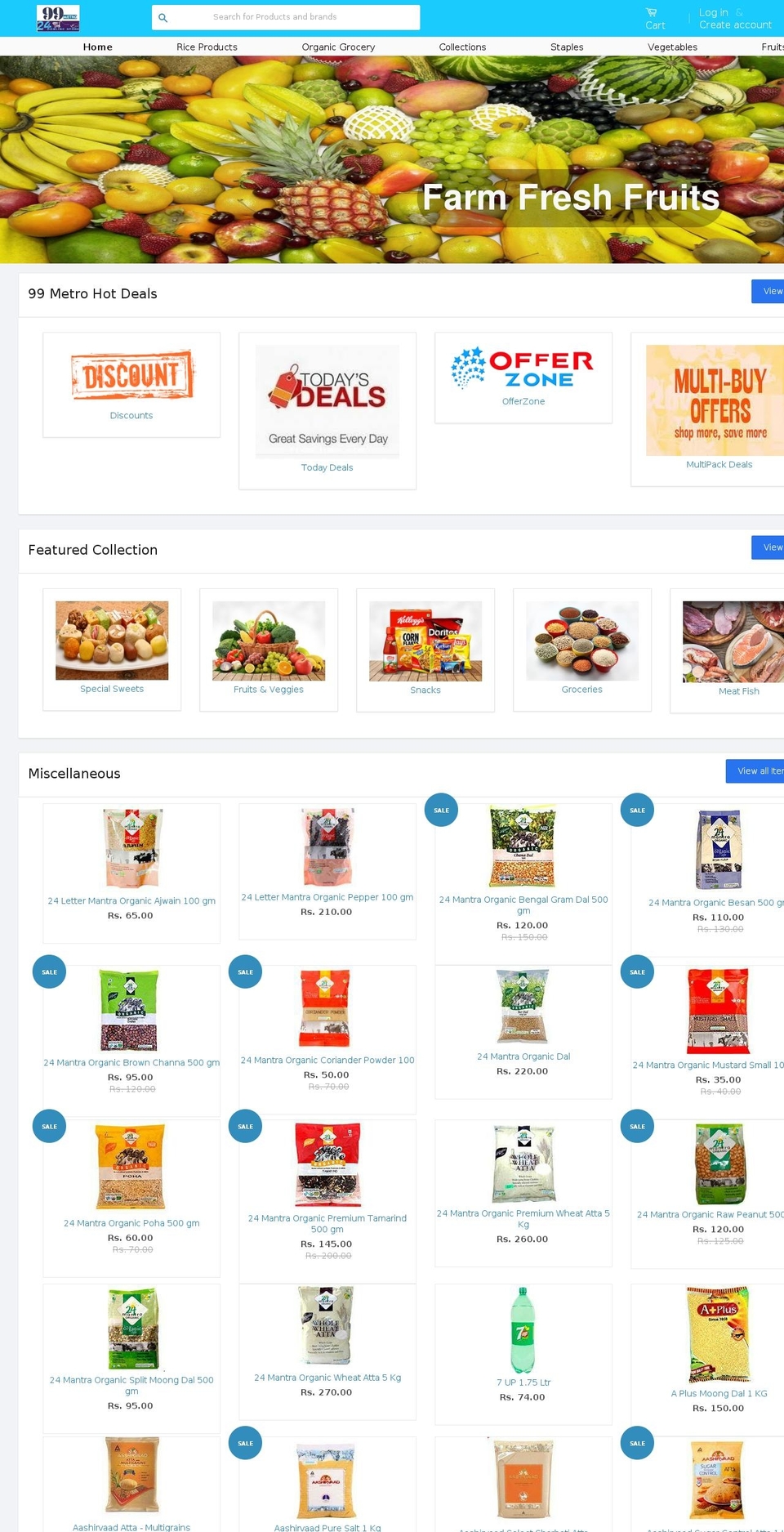 99metro.com — Shopify storefront screenshot