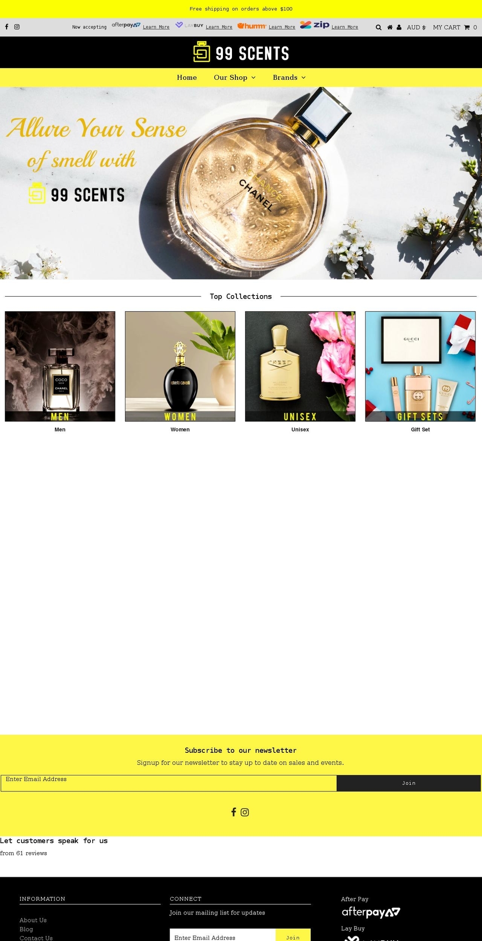 99scents.com.au shopify website screenshot