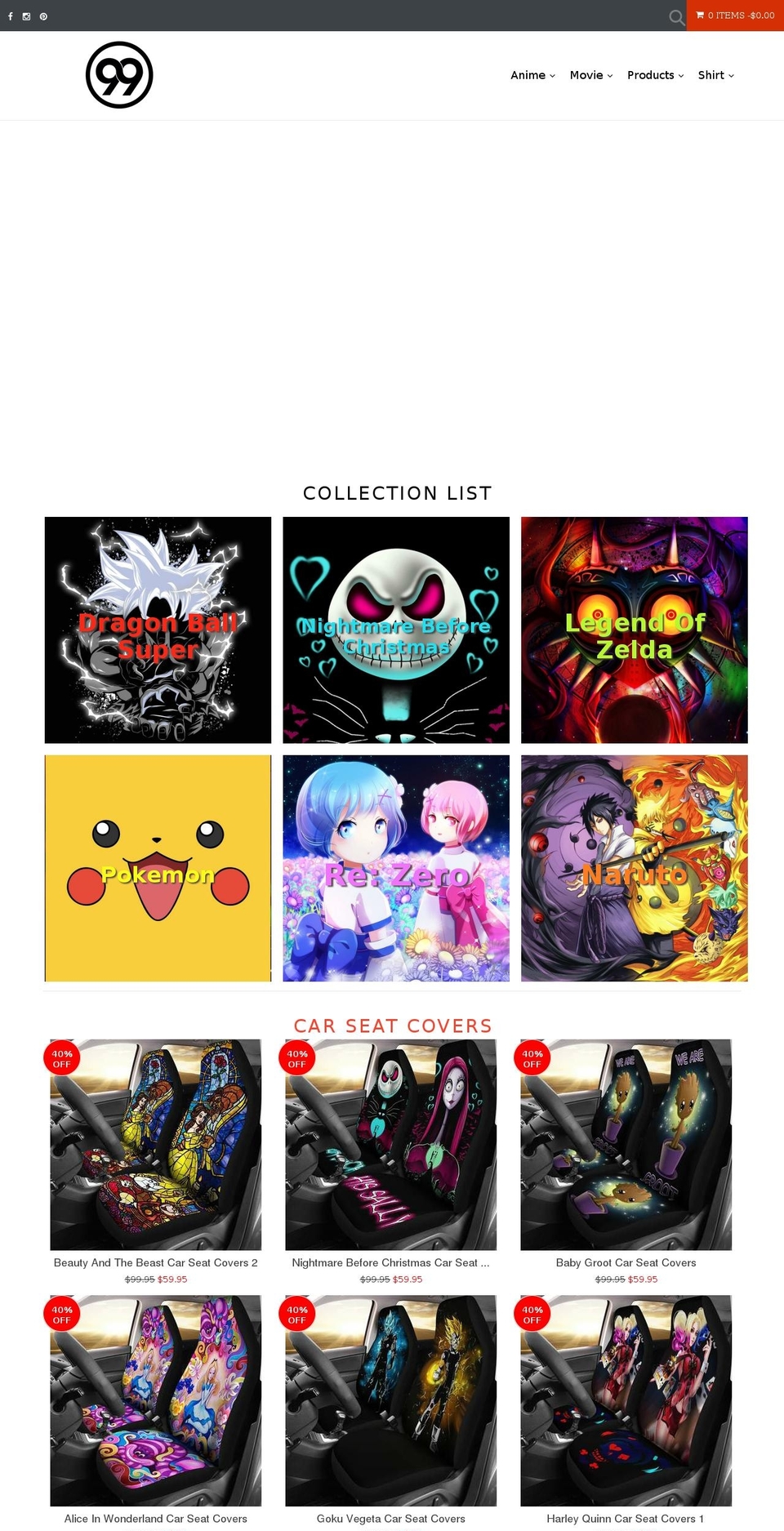 99shirt.com — Shopify storefront screenshot