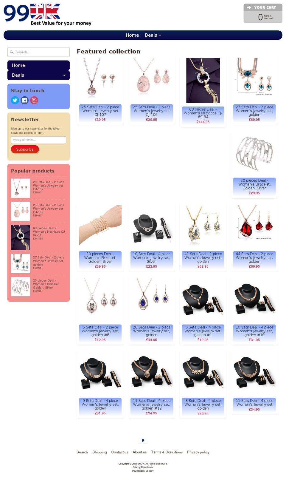 99uk.net shopify website screenshot