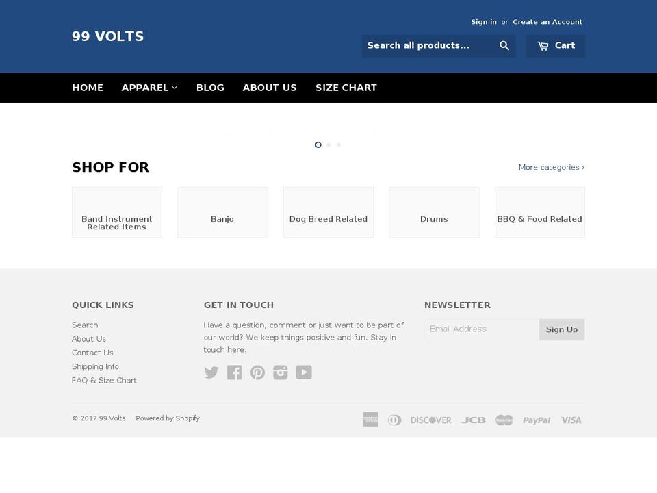 99volts.com shopify website screenshot