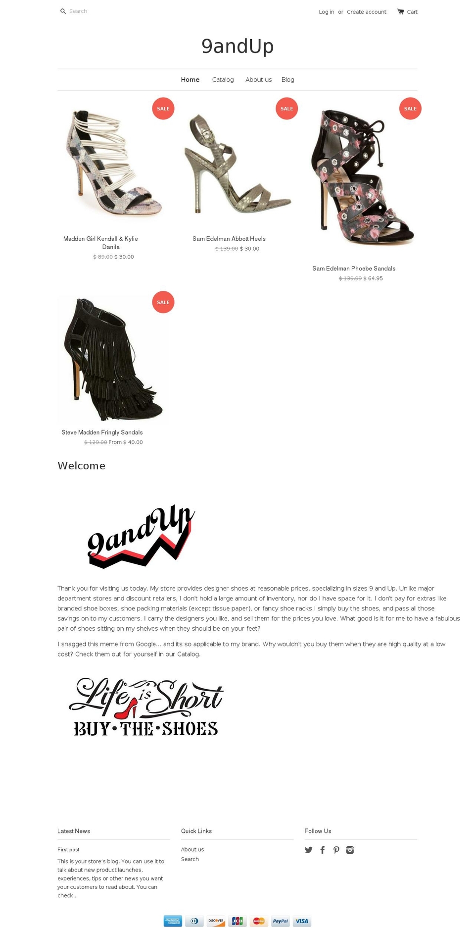 9andup.com shopify website screenshot