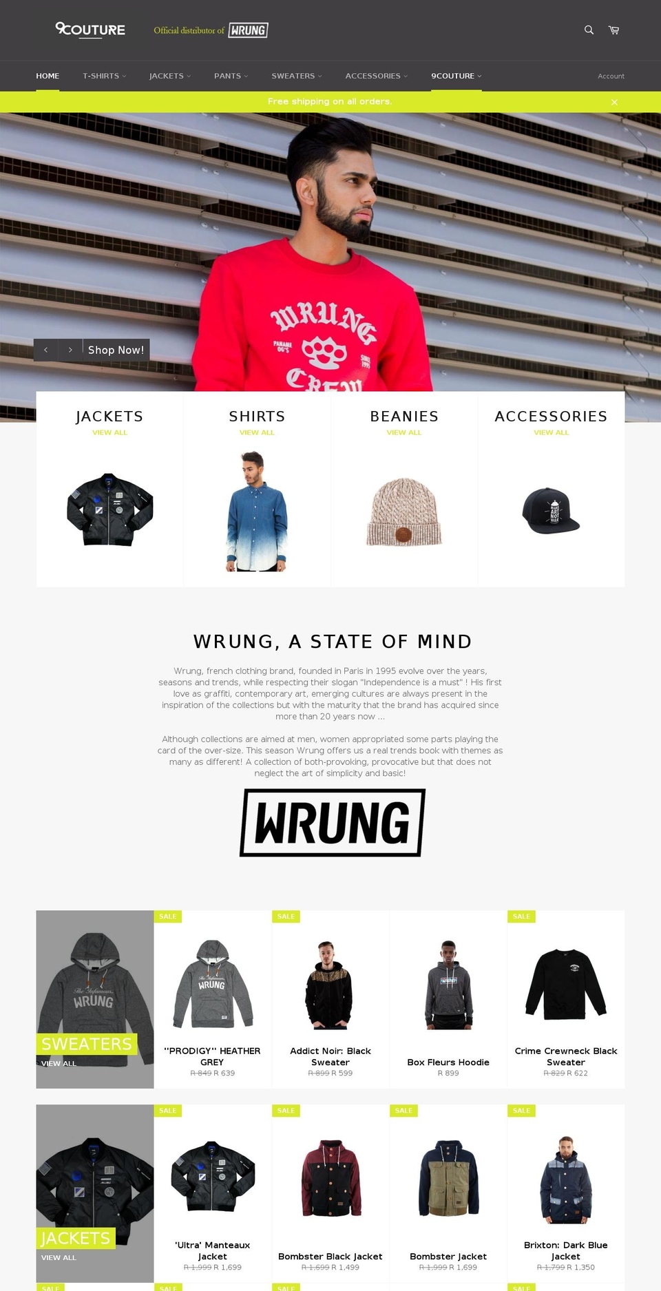 9couture.com — Shopify storefront screenshot