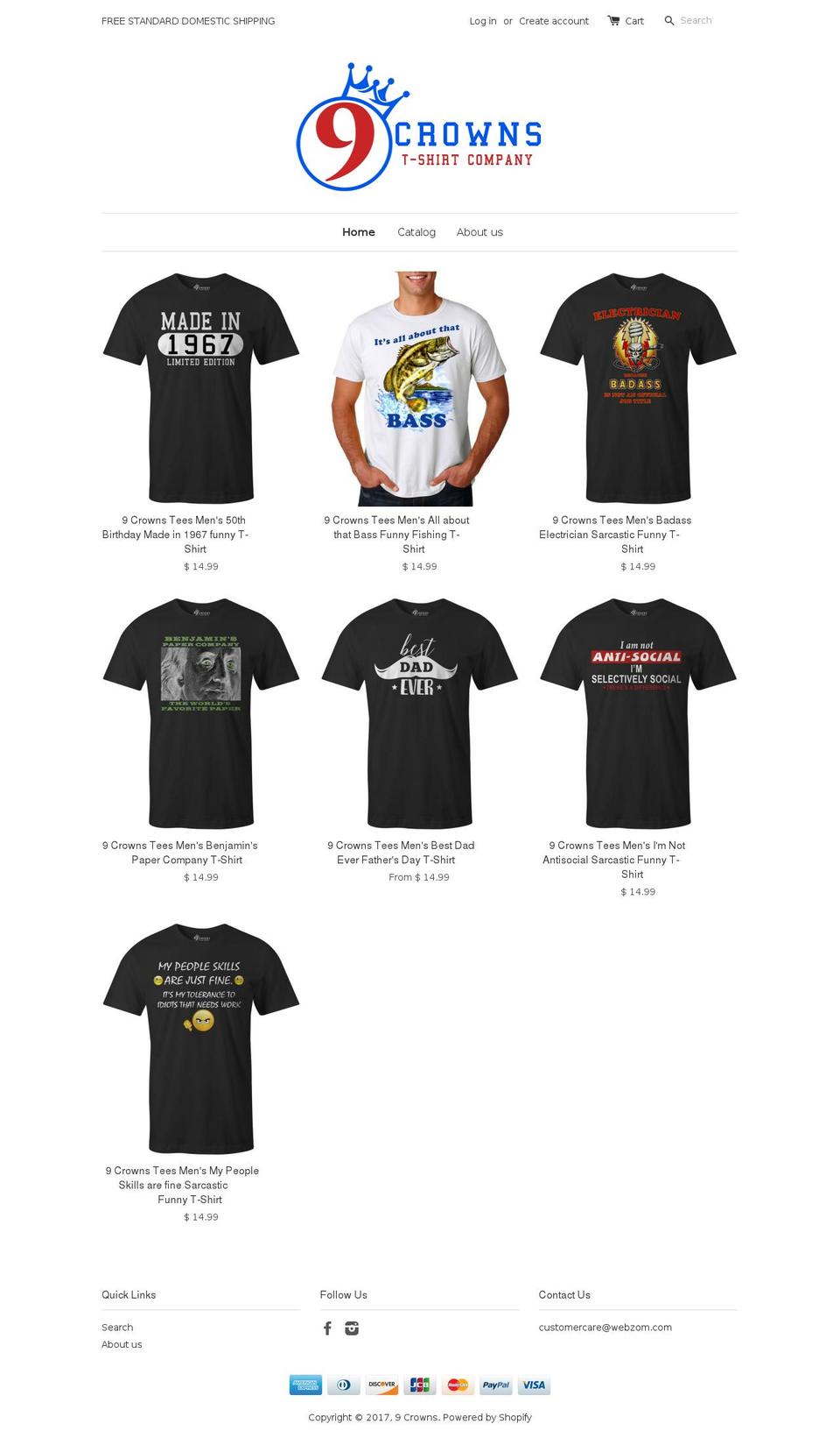 9crowns.com shopify website screenshot