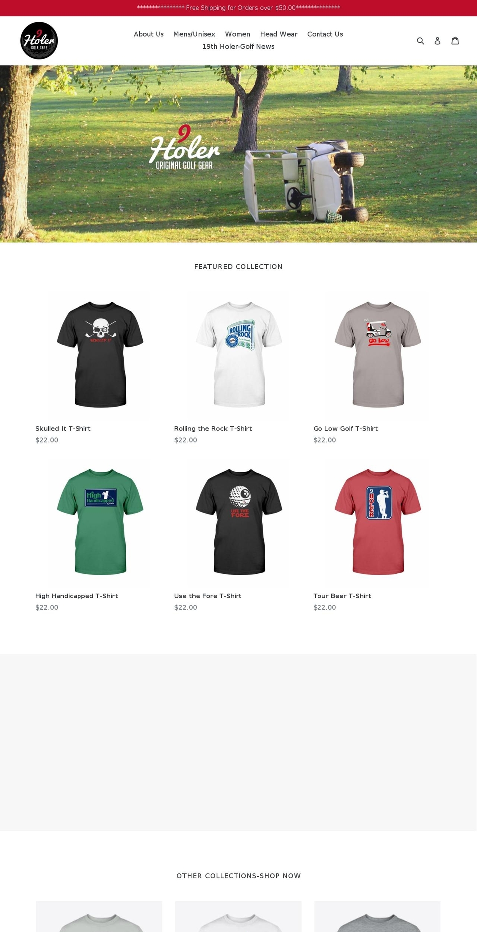 9holer.com shopify website screenshot