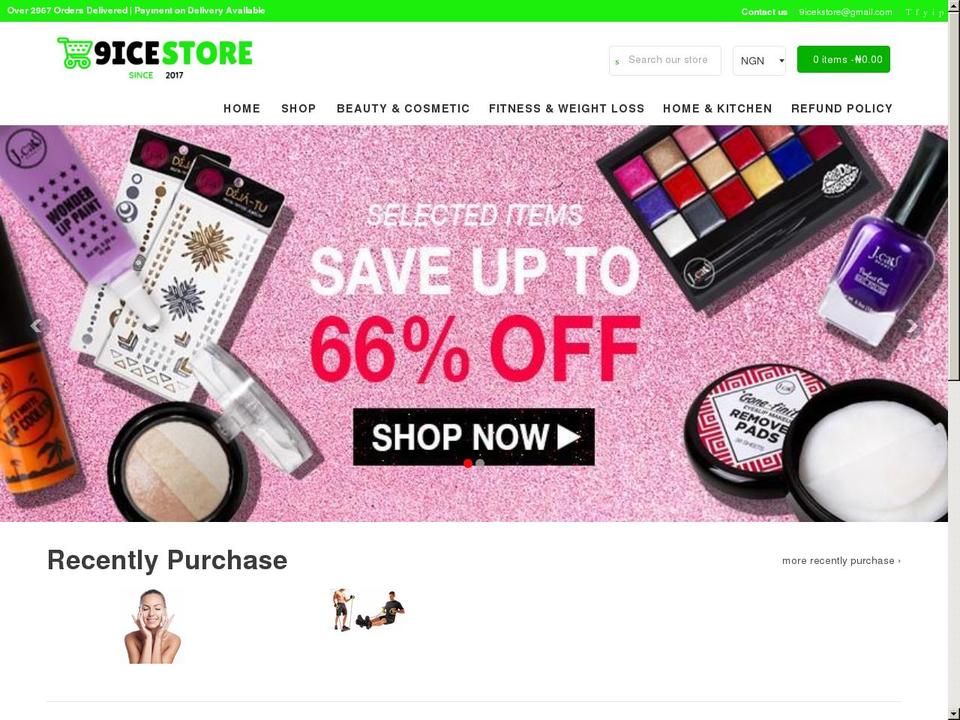 9icestore.com shopify website screenshot