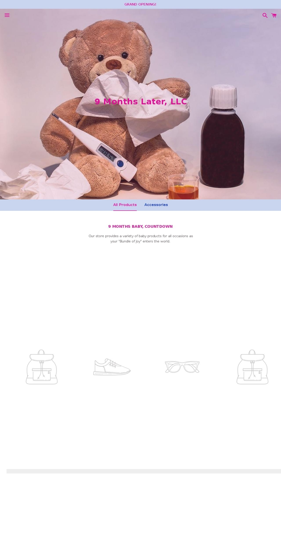9months-later.com — Shopify storefront screenshot