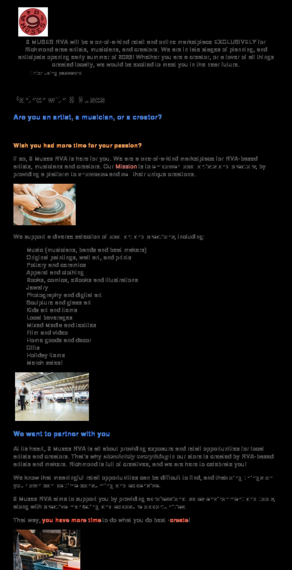 9musesrva.com shopify website screenshot