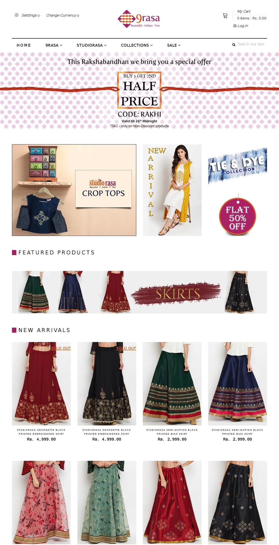 9rasa.com shopify website screenshot