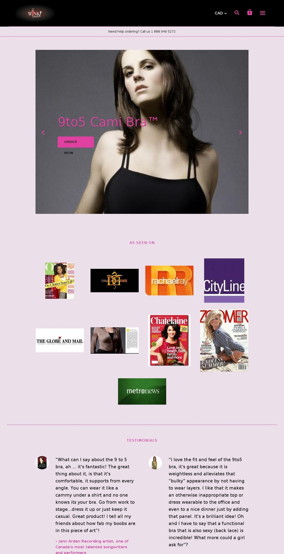 9to5bra.ca shopify website screenshot