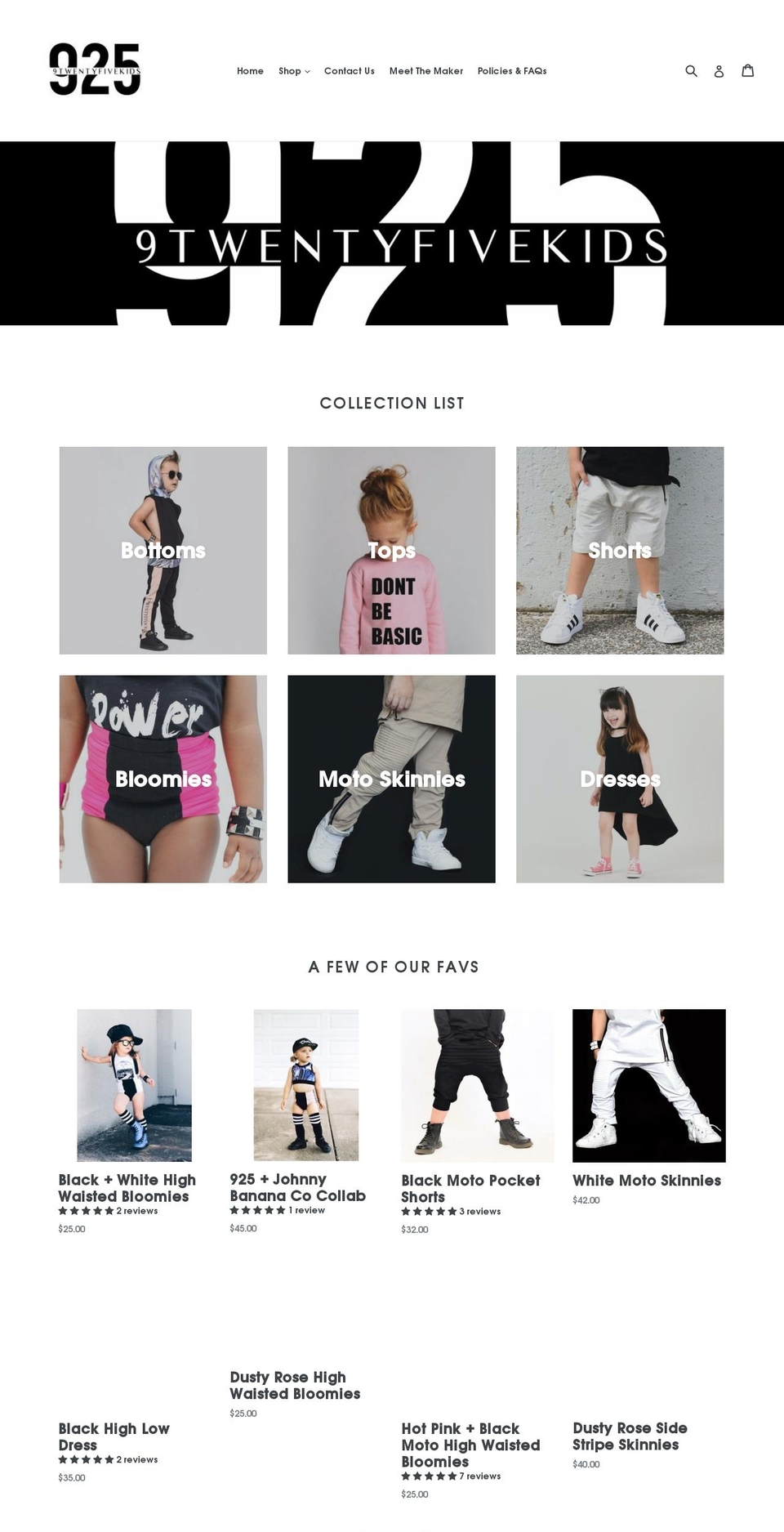 9twentyfivekids.com — Shopify storefront screenshot