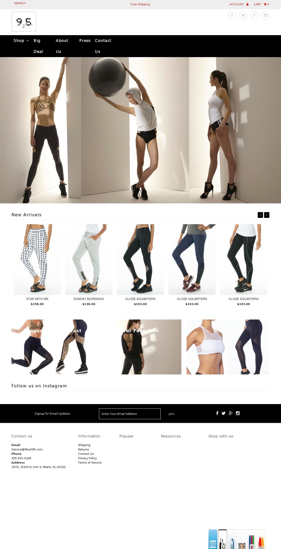 9two5fit.com shopify website screenshot