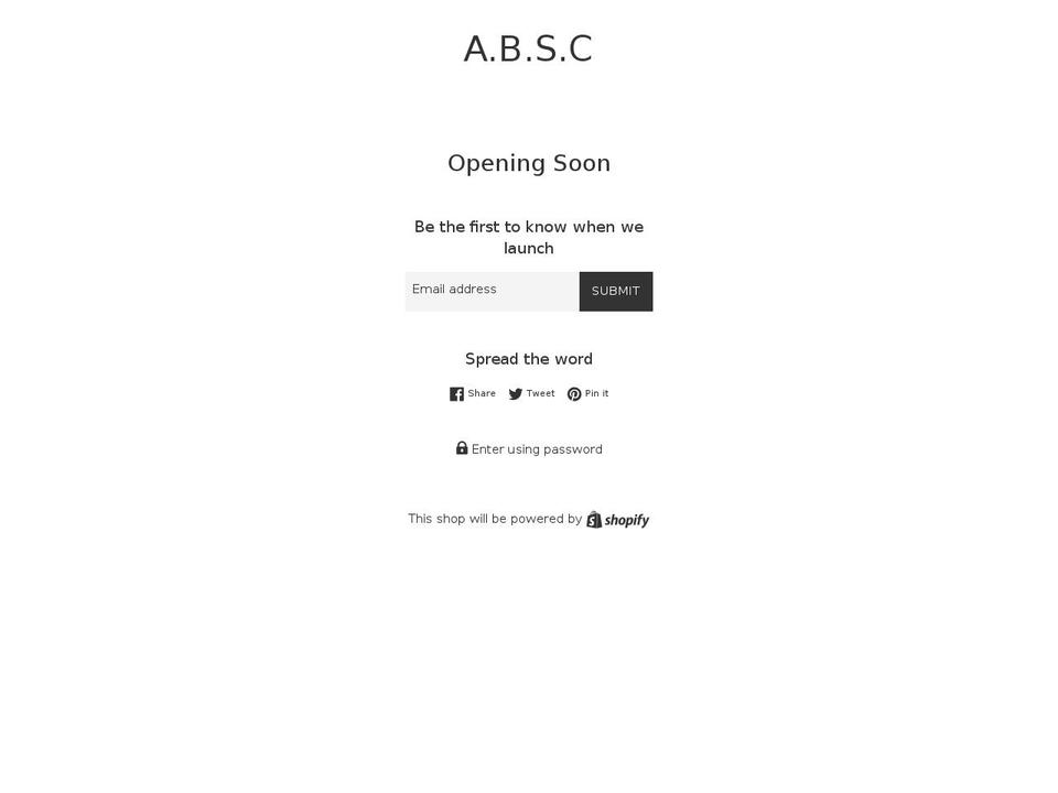 a-b-s-c.com — Shopify storefront screenshot
