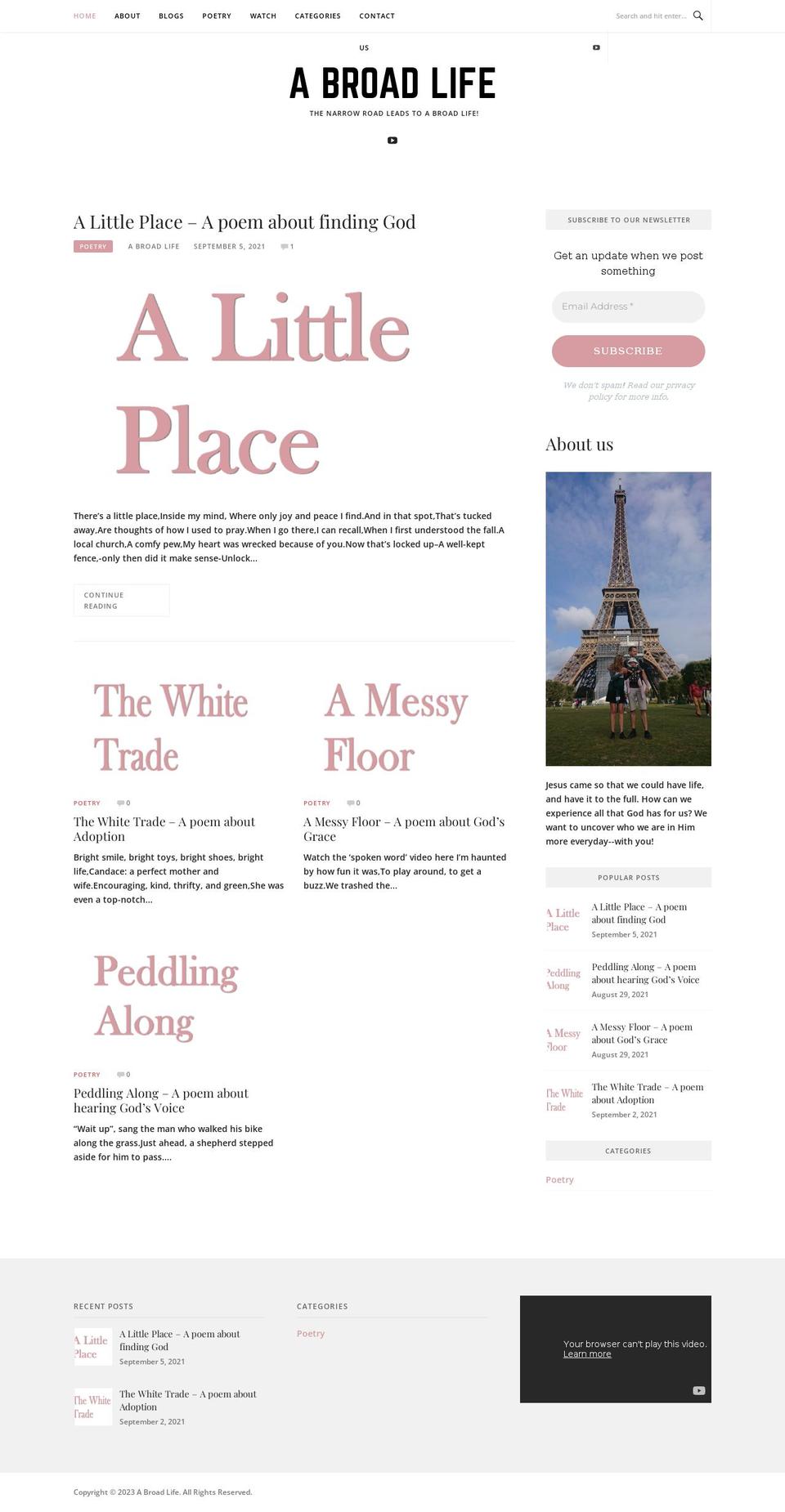a-broad-life.com — Shopify storefront screenshot