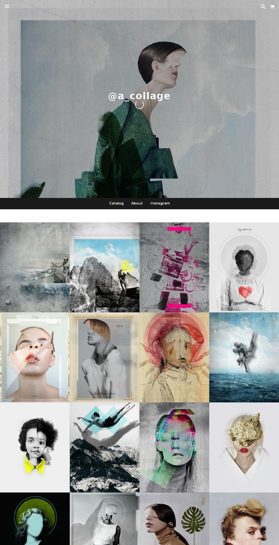 a-collage.com shopify website screenshot