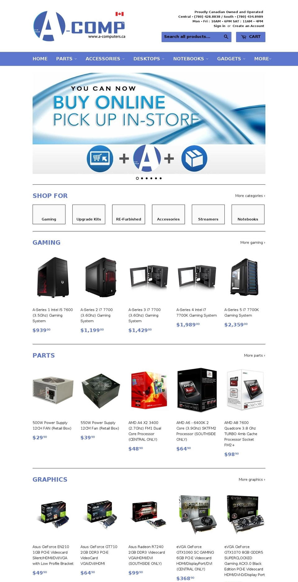 a-computers.ca shopify website screenshot