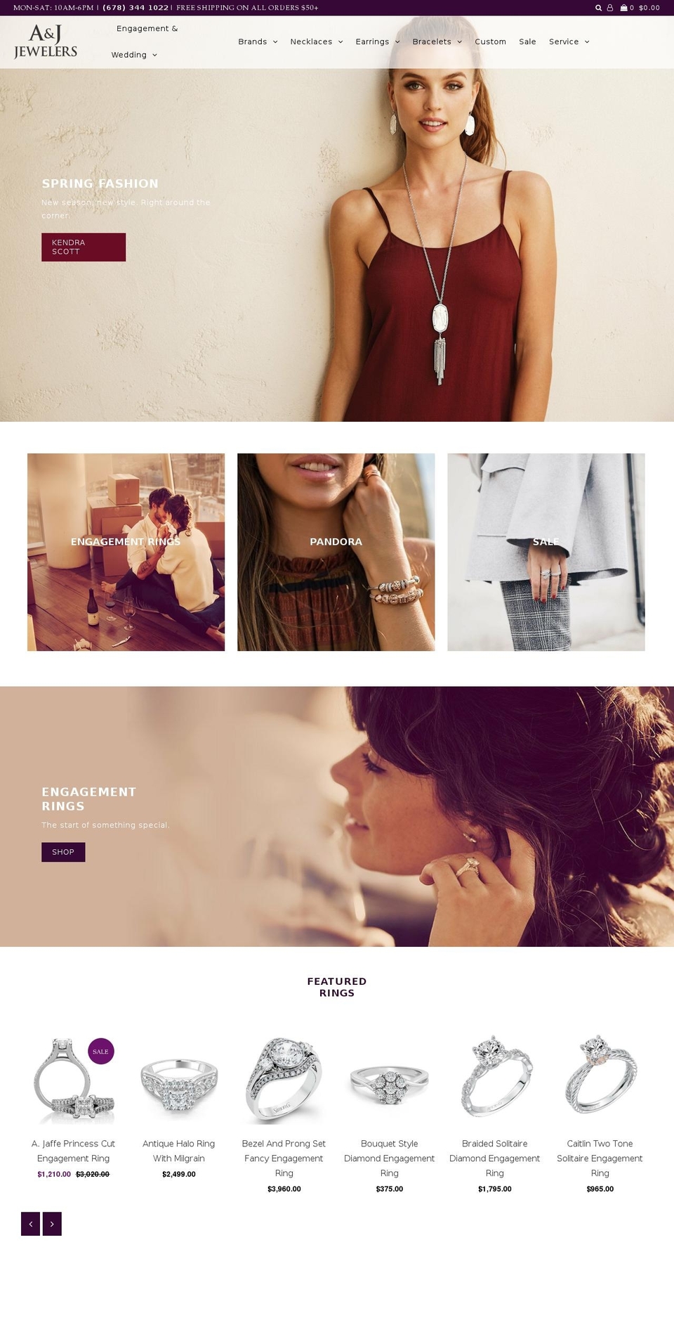 a-jjewelers.com shopify website screenshot
