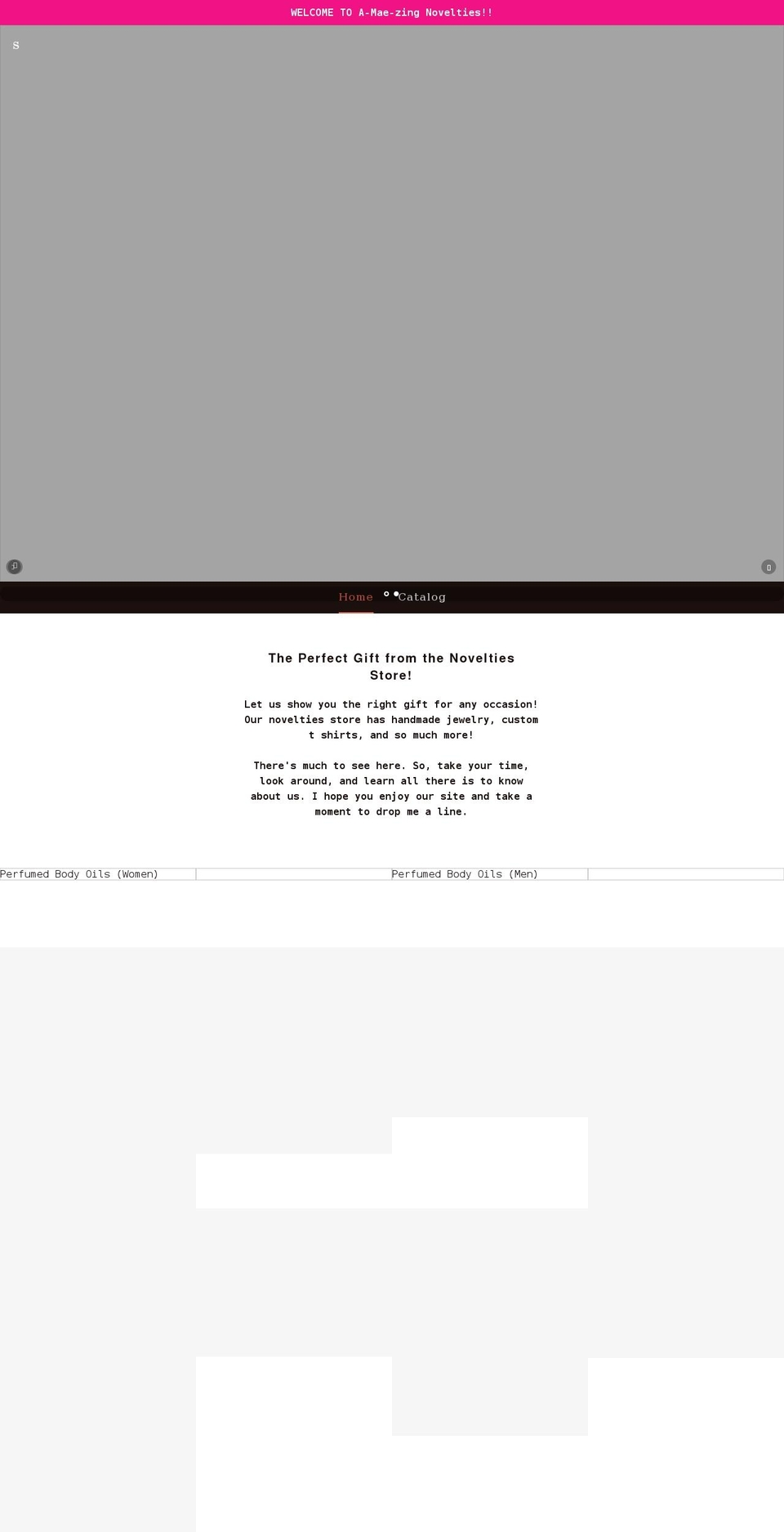 a-mae-zingnovelties.com shopify website screenshot