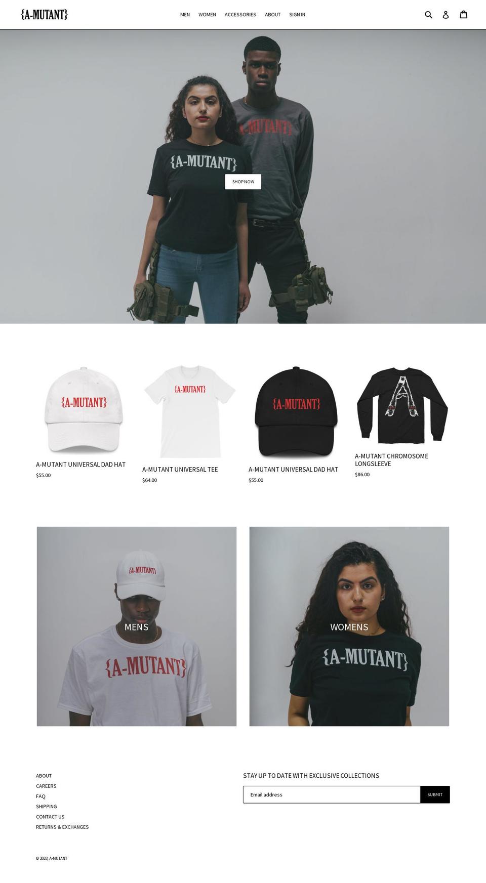 a-mutant.com shopify website screenshot