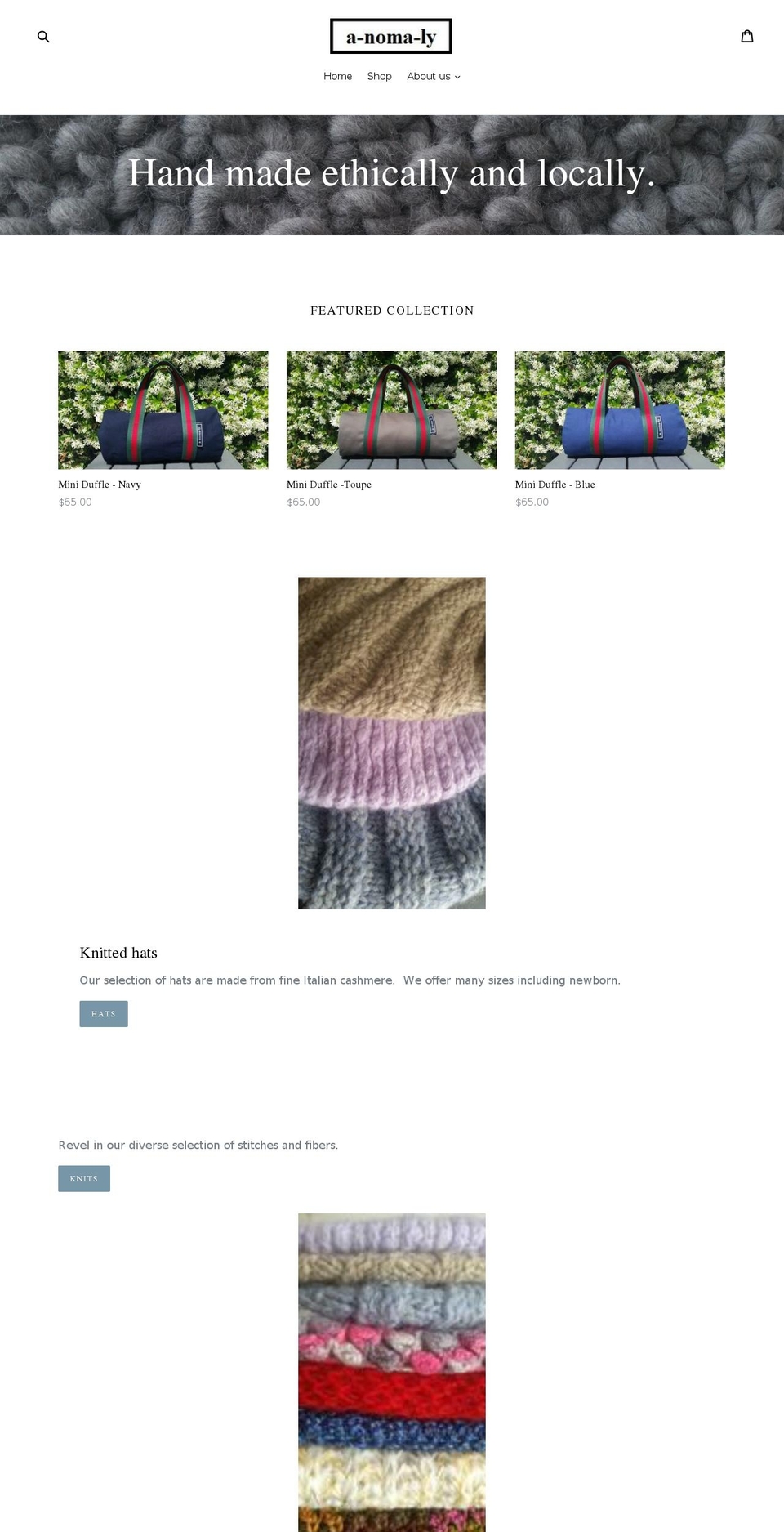 a-noma-ly.com shopify website screenshot