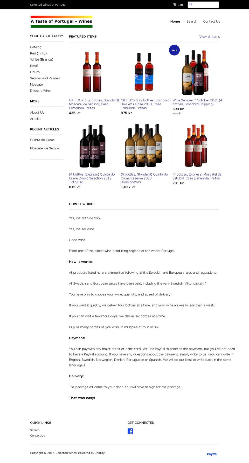 a-taste-of-portugal.com shopify website screenshot