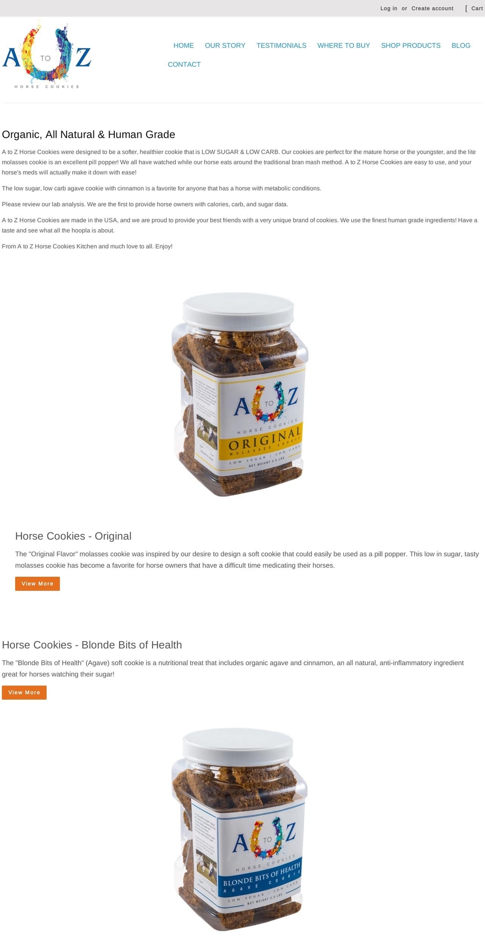 a-to-z-horse-cookies.myshopify.com shopify website screenshot