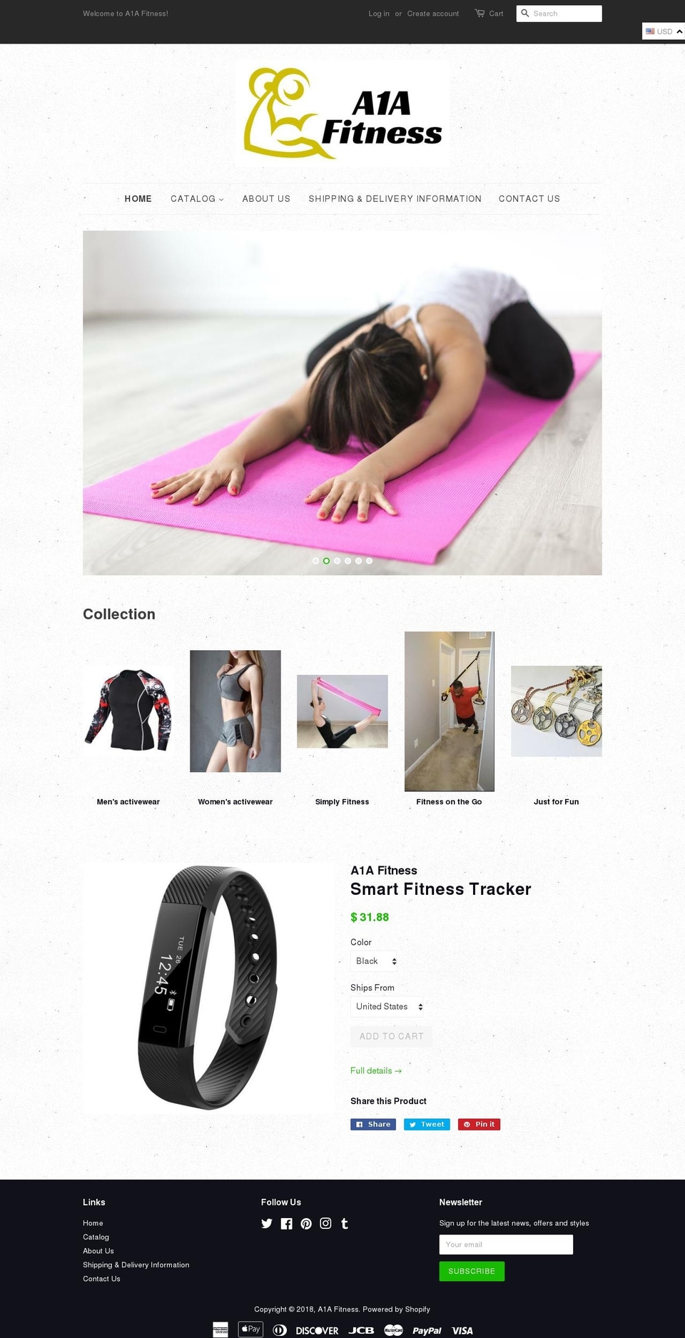 a1afitness.com — Shopify storefront screenshot