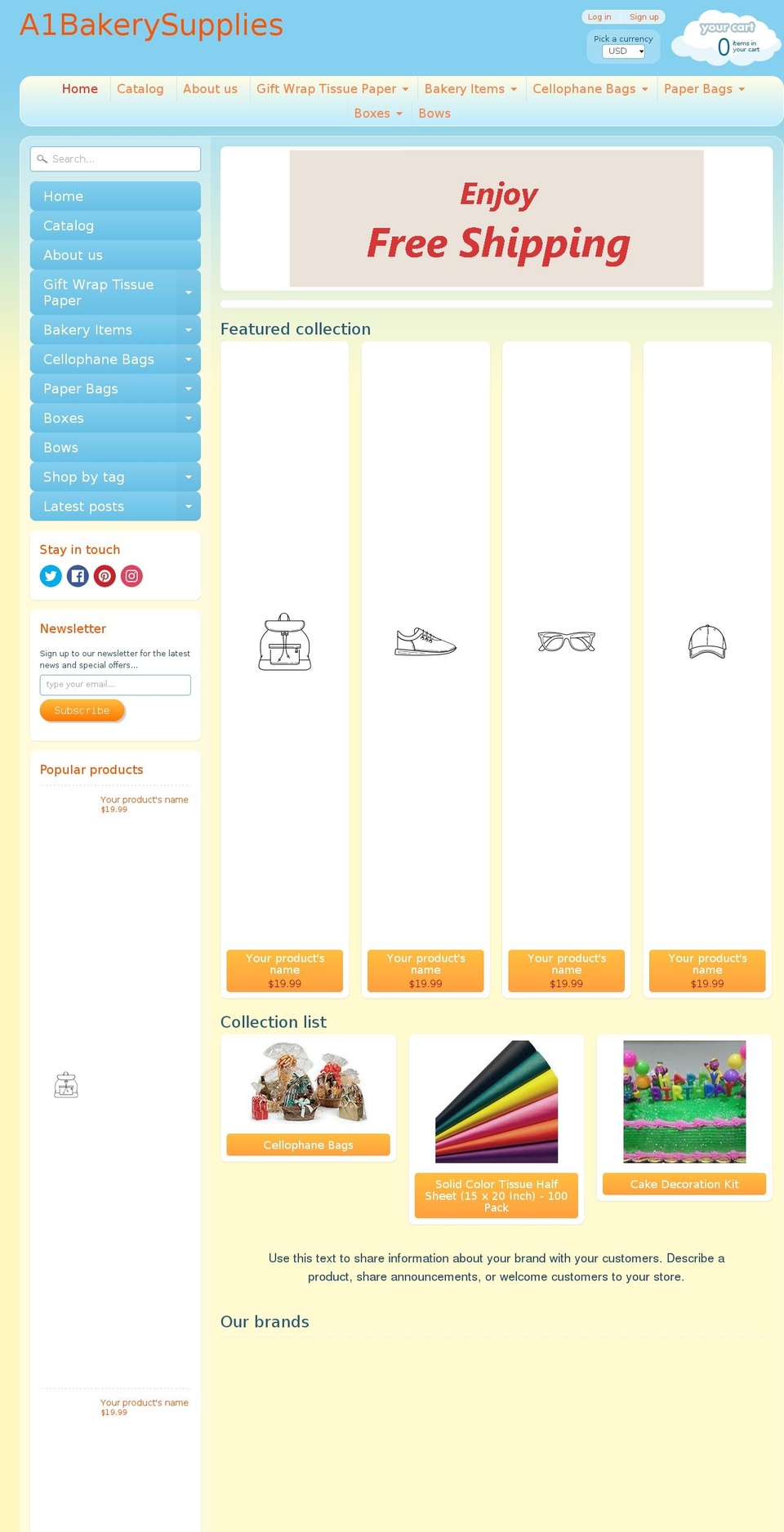 a1bakerysupplies.com shopify website screenshot