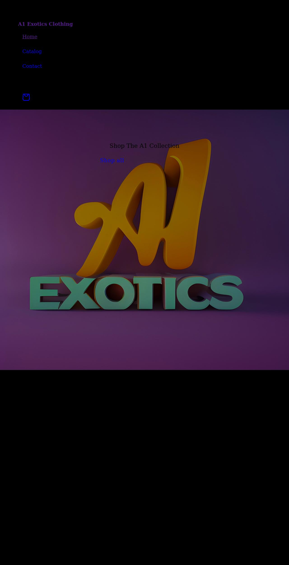 a1exotics.com shopify website screenshot