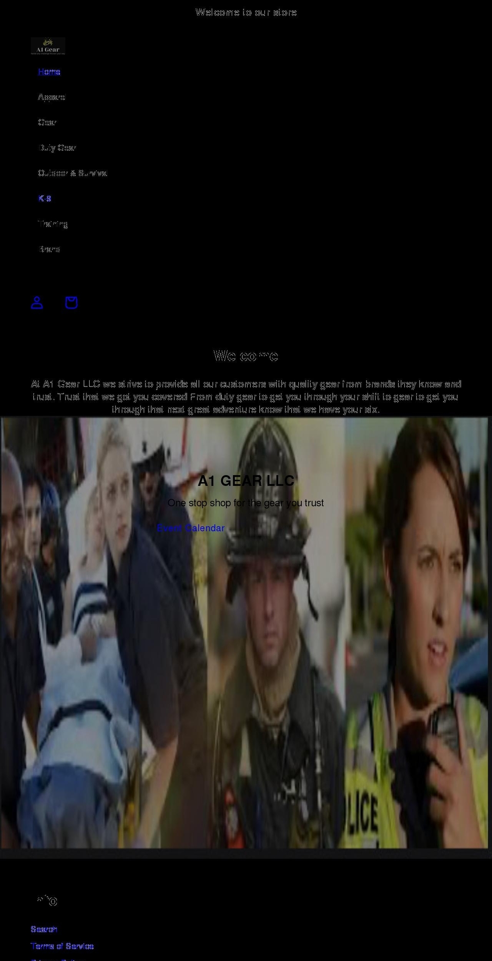 a1gearllc.com shopify website screenshot