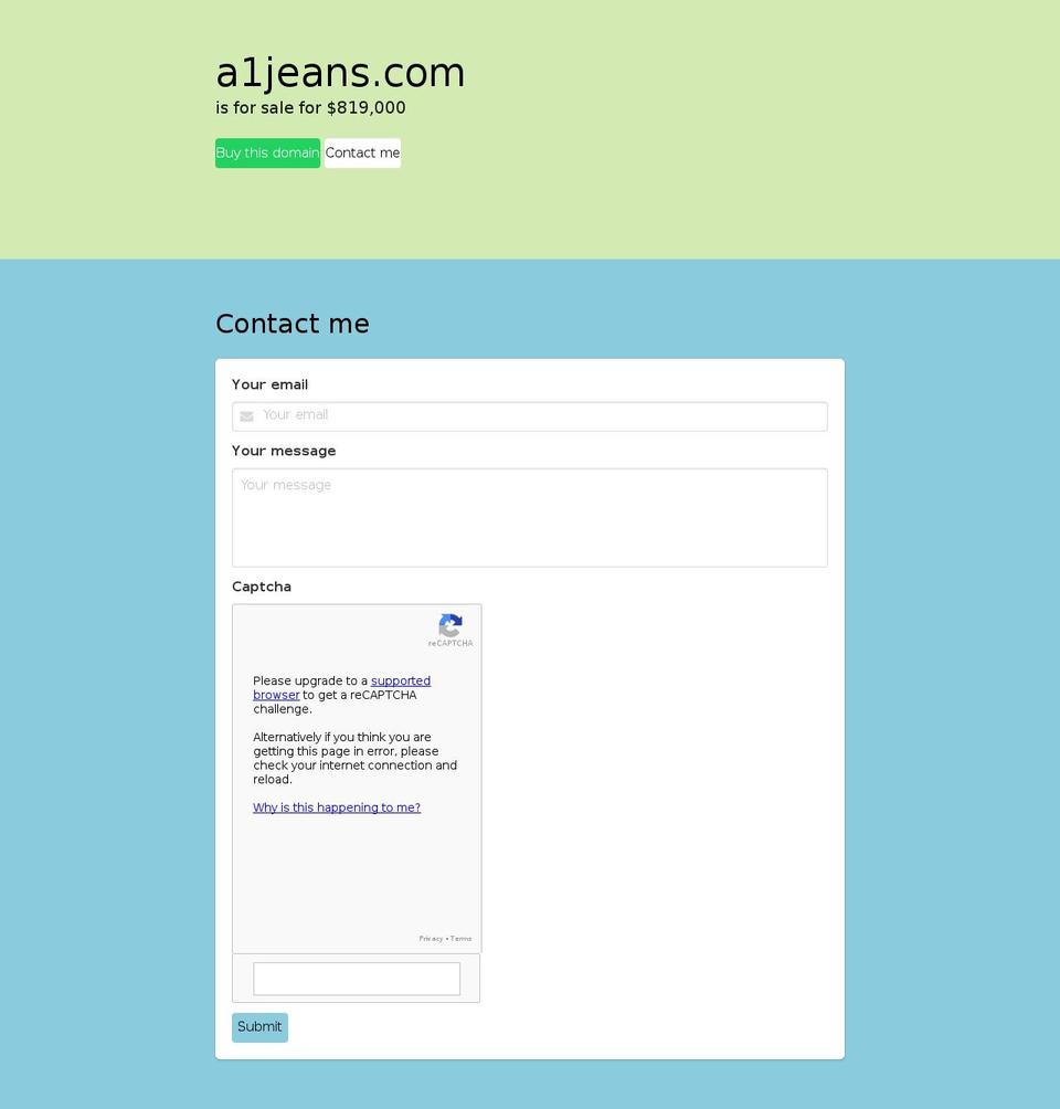 a1jeans.com — Shopify storefront screenshot
