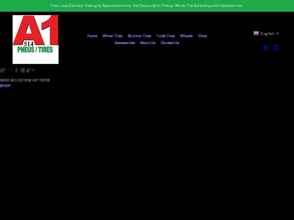 a1tires514.com shopify website screenshot