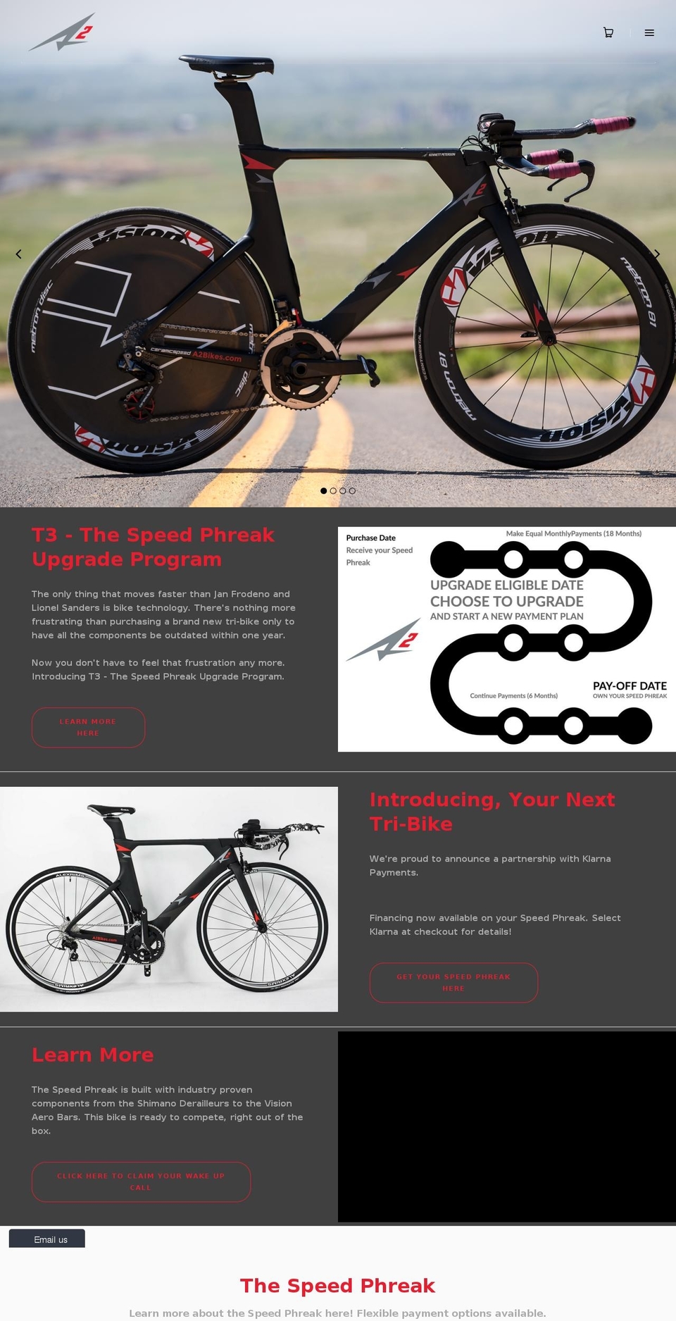 a2bikes.com shopify website screenshot