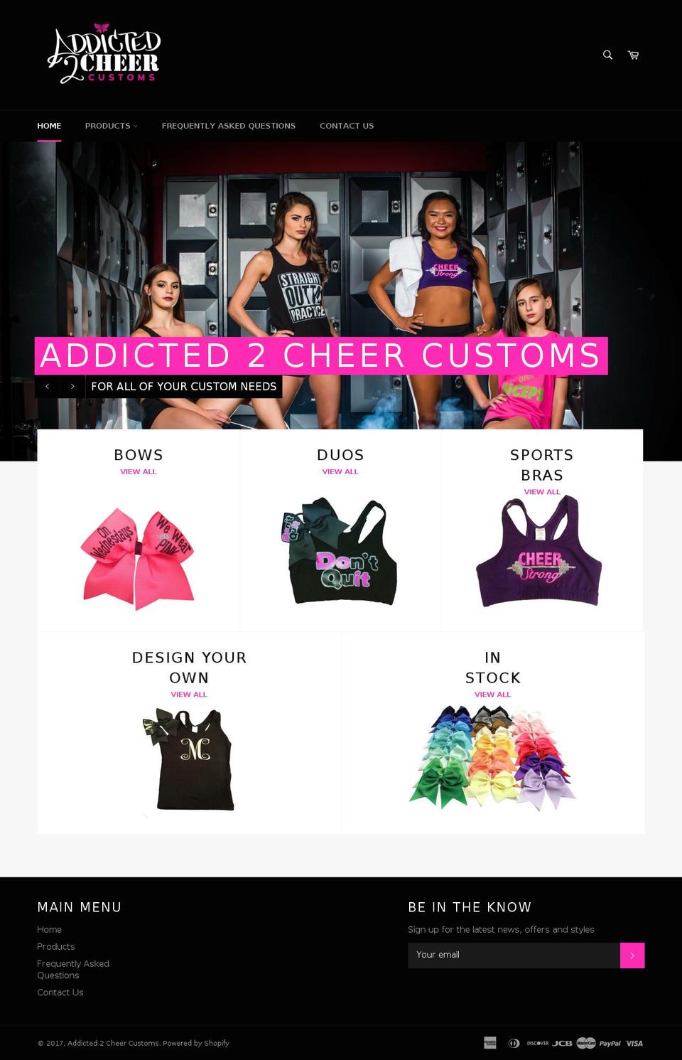 a2ccustoms.com shopify website screenshot