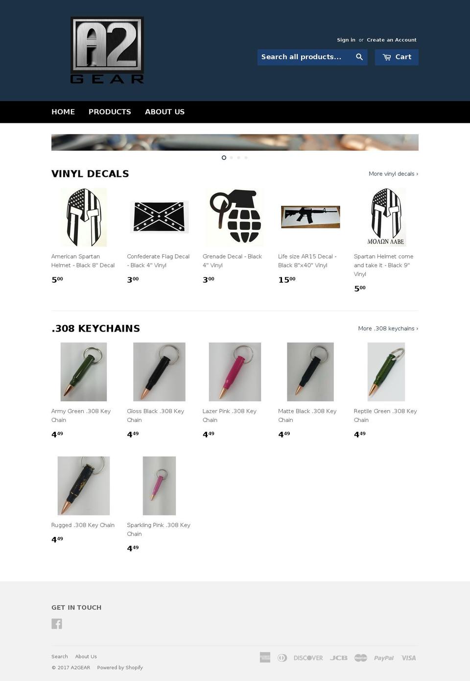 a2gear.com shopify website screenshot