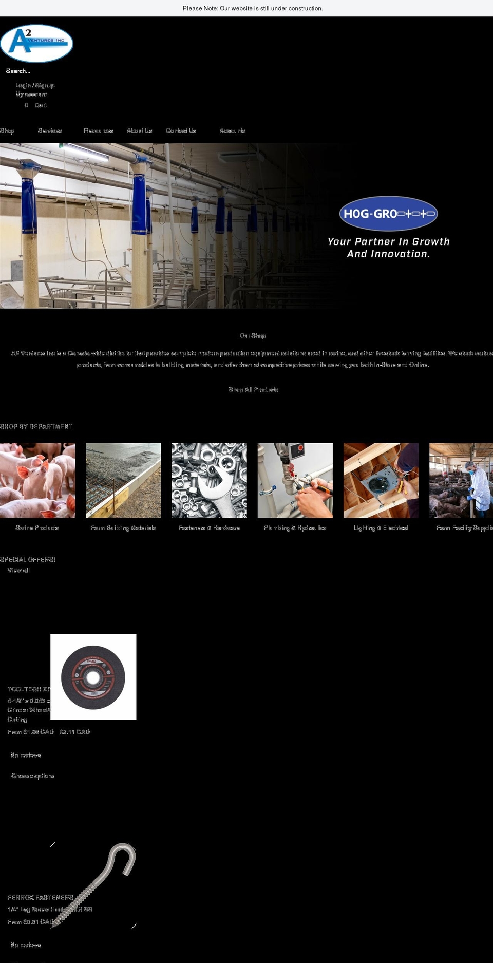 a2venturesinc.com shopify website screenshot