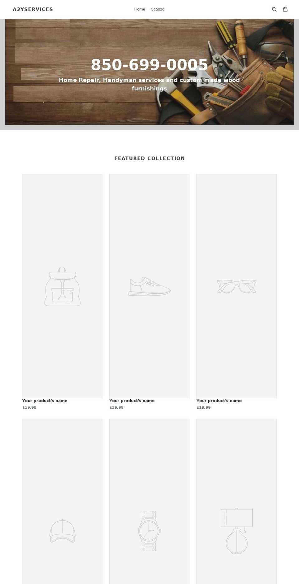 a2yservices.com — Shopify storefront screenshot