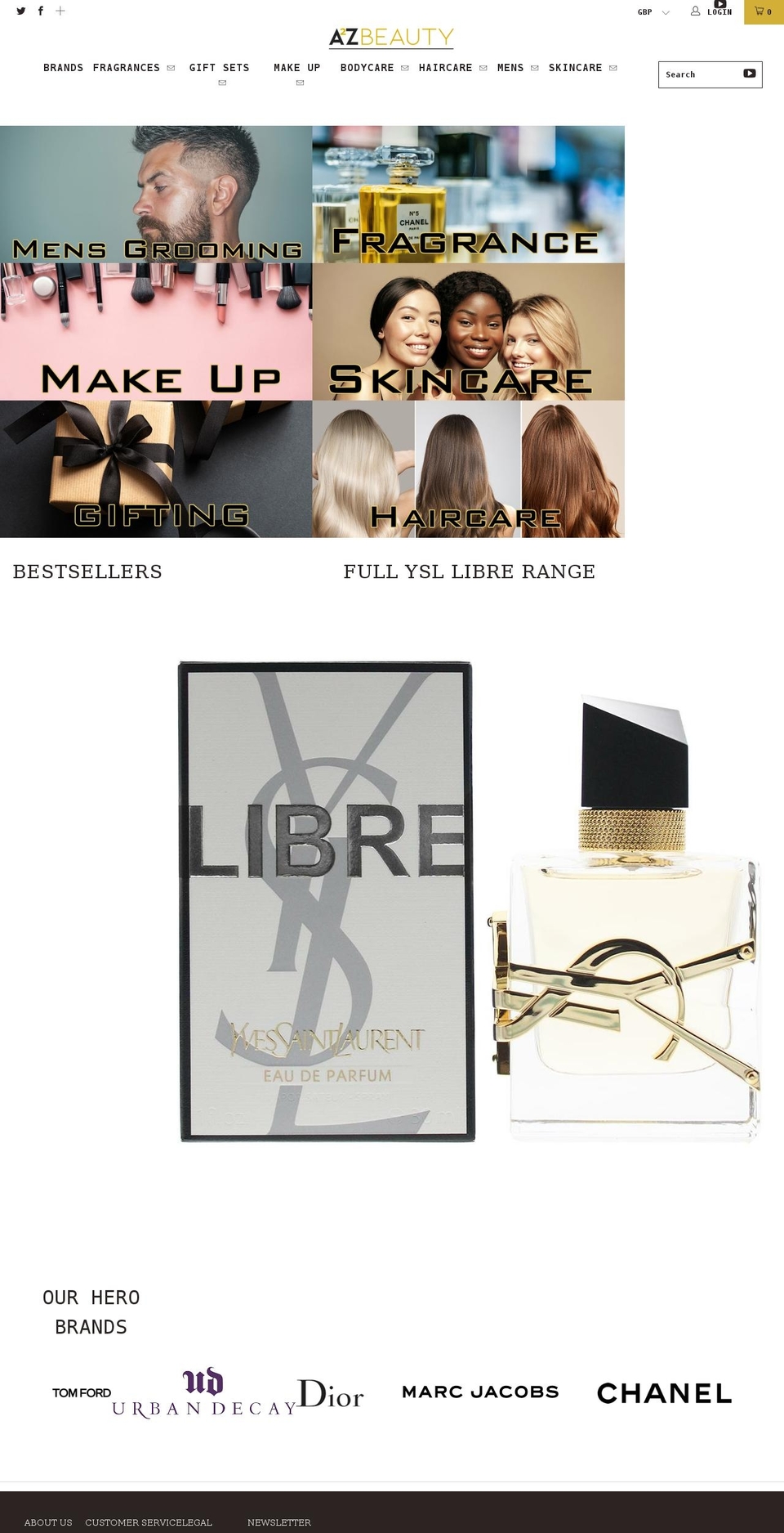 a2zbeauty.com shopify website screenshot