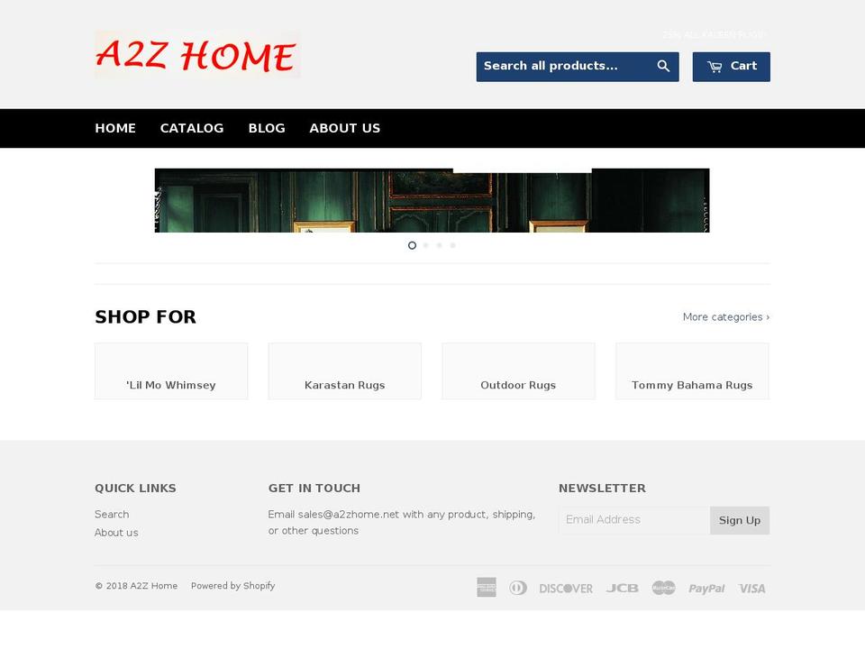 a2zhome.net shopify website screenshot