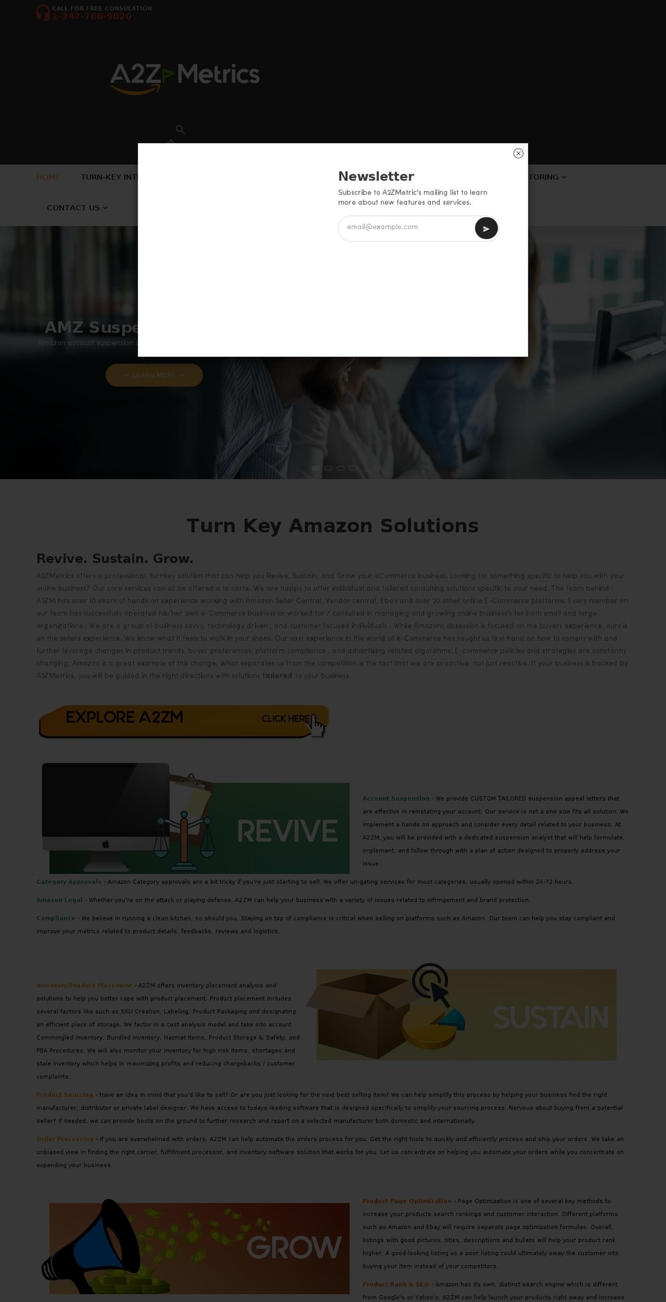 a2zmetrics.com — Shopify storefront screenshot