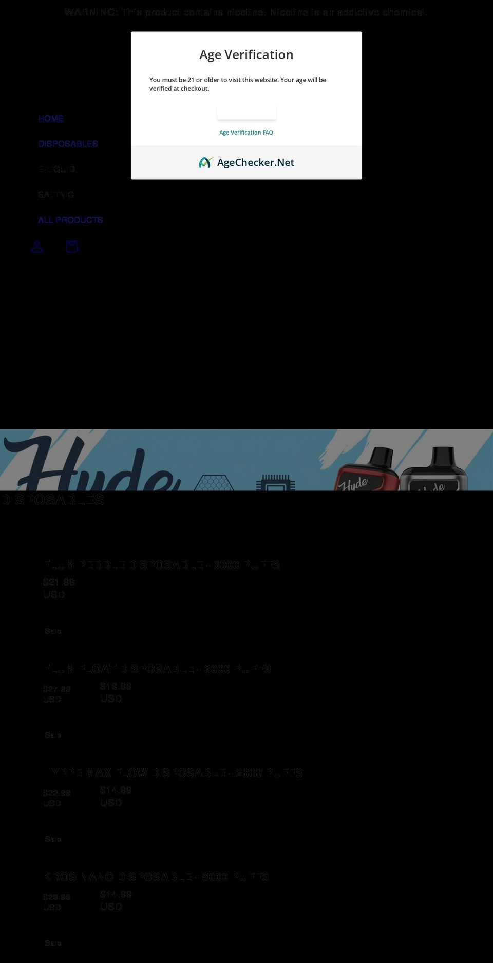 a2zsmoke.com shopify website screenshot