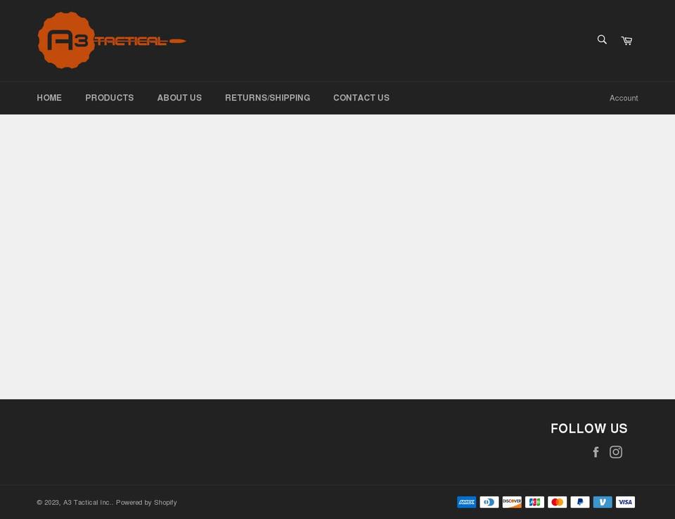 a3-tactical-inc.myshopify.com shopify website screenshot