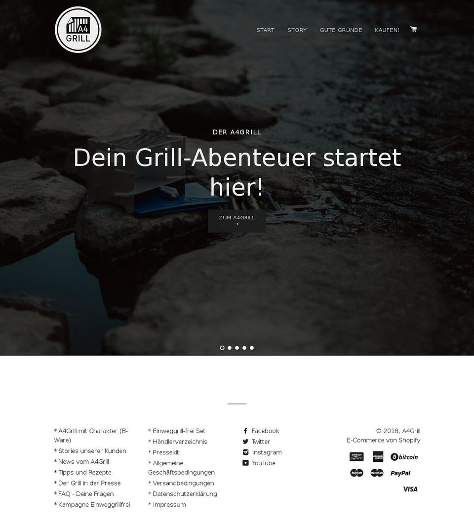 a4grill.com — Shopify storefront screenshot