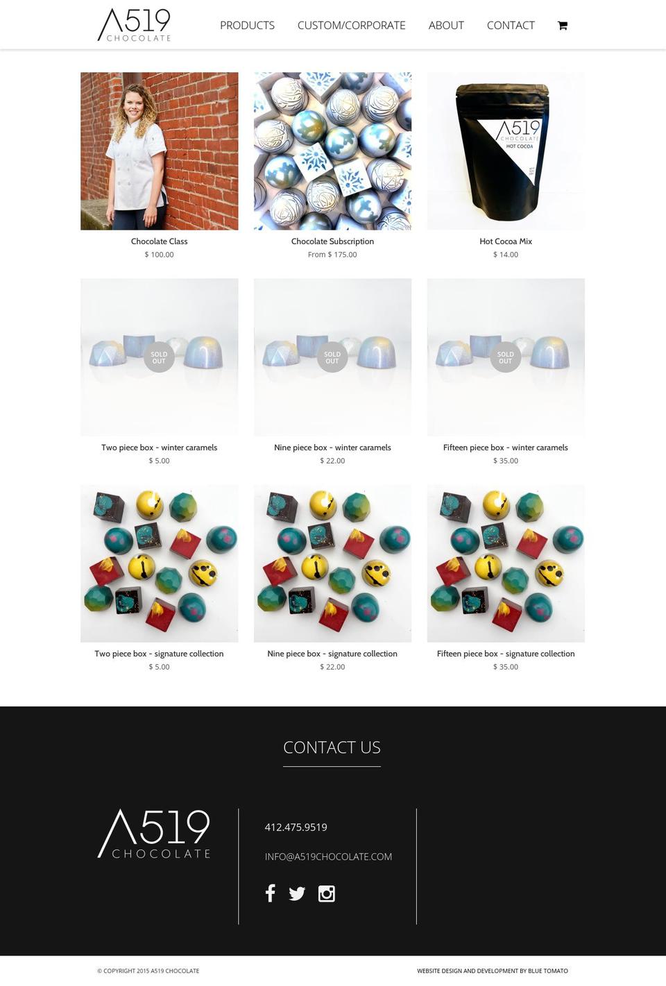 a519-chocolate.myshopify.com shopify website screenshot