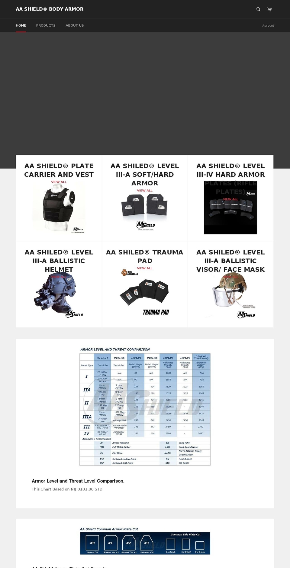 aa-tactical.com shopify website screenshot