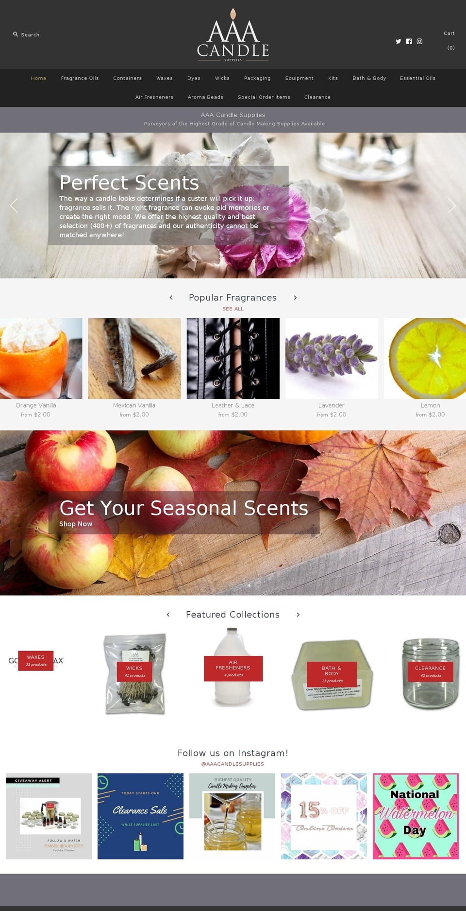 Copy of AAA Candle Supplies Oct. 2017 Shopify theme site example aaacandlesupply.com