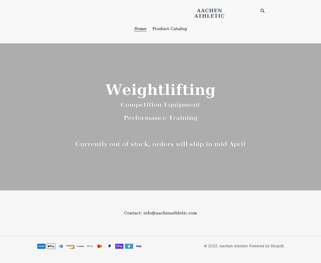 aachenathletic.com shopify website screenshot