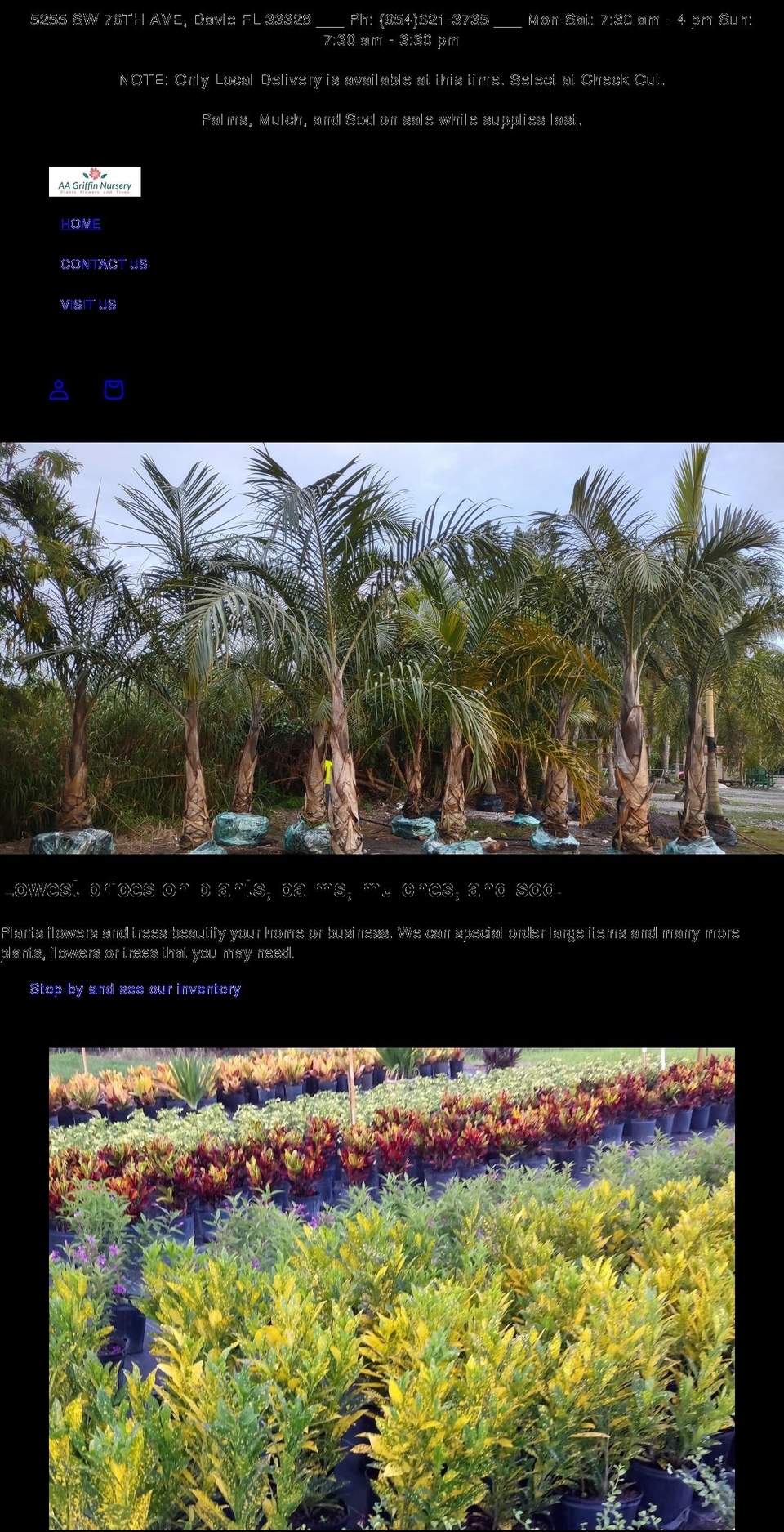 aagriffinnursery.com shopify website screenshot