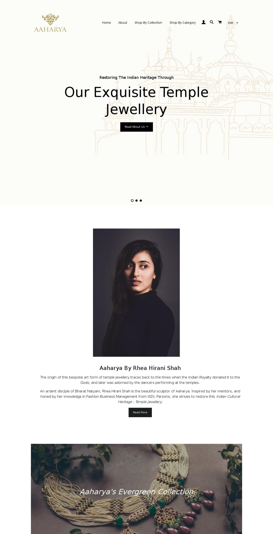aaharya.com — Shopify storefront screenshot